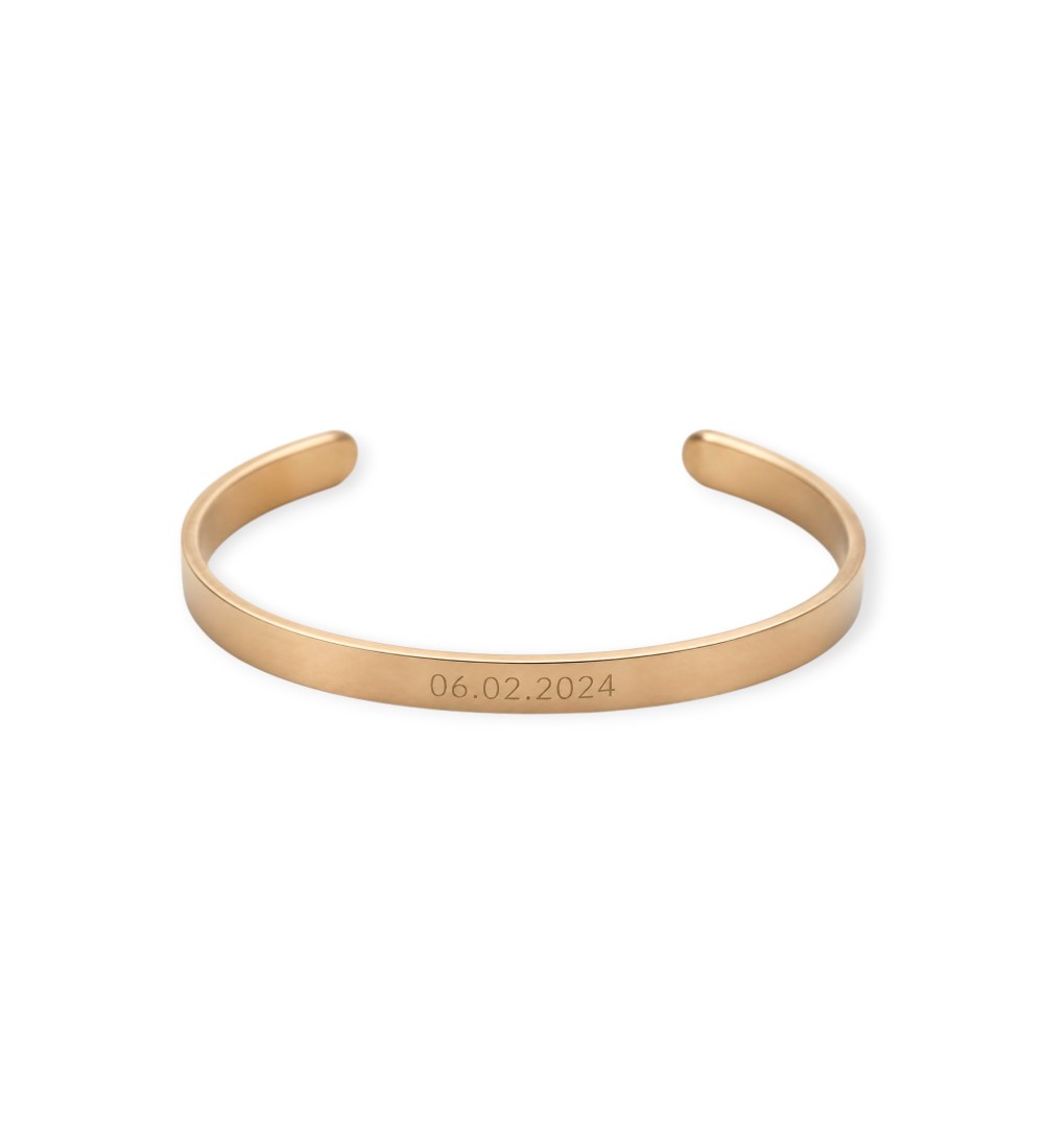 Bracelet jonc personnalisé gravé, prénoms ou date