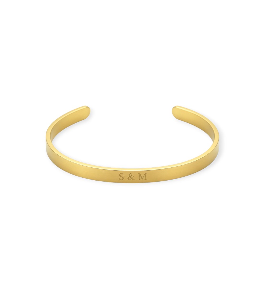 Bracelet jonc personnalisé gravé, prénoms ou date