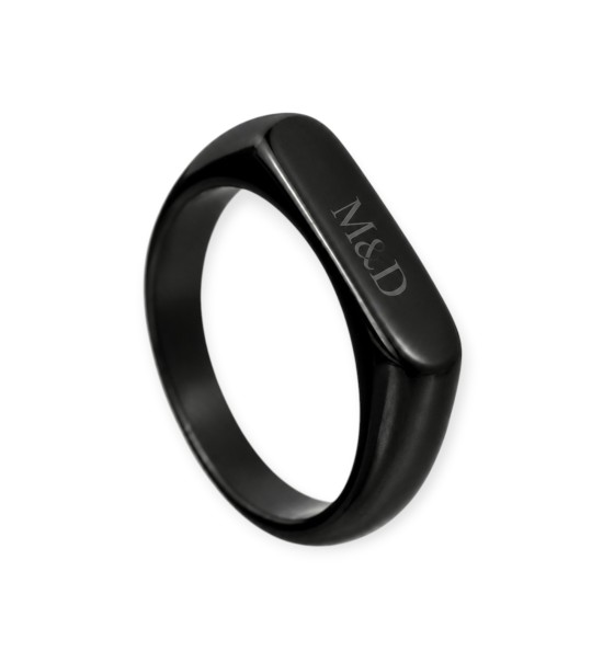 Bague chevalière fine gravée, initiales ou prénom