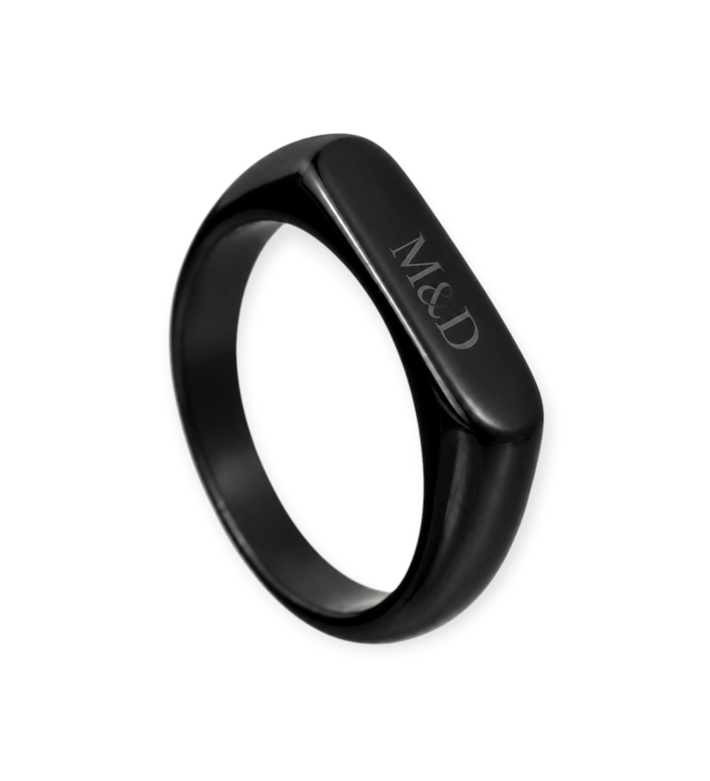 Bague chevalière fine gravée, initiales ou prénom