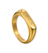 Bague chevalière fine gravée, initiales ou prénom